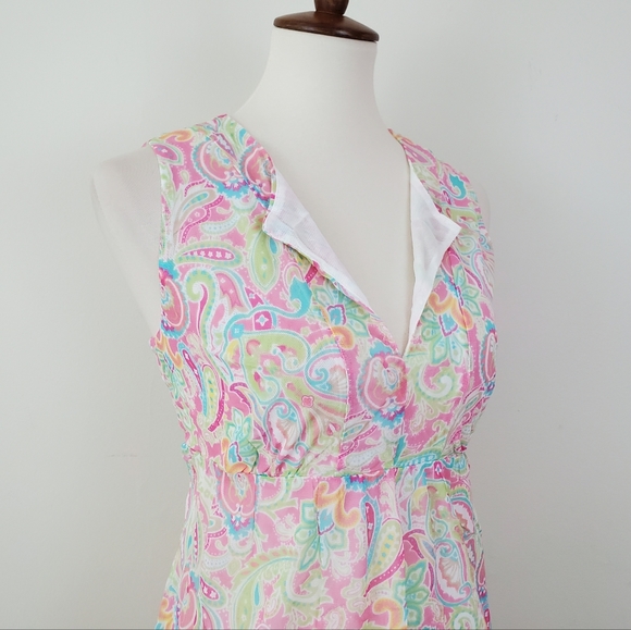 NY & Co Y2K Paisley Mesh Split Neck Top - Picture 7 of 13